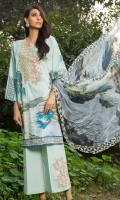 Printed Shirt: 2.9 M Dyed Pants: 2.5 M Printed Chiffon Dupatta: 2.5 M Embroidered Neckline: 1 Pc Embroidered Pants Motifs: 2 Pc