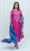 2.9 Mtrs Printed Lawn Shirt With Embroidery 2.5 Mtrs Printed Lawn Dupatta 2.5 Mtrs Dyed Pants