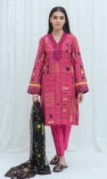 2.9 Mtrs Printed Lawn Shirt 0.7 Mtrs Embroidered Neckline 0.7 Mtrs Embroidered Sleeve Border 2.5 Mtrs Printed Blended Chiffon Dupatta