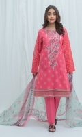 2.9 Mtrs Printed Lawn Shirt With Embroidery 0.7 Mtrs Embroidered Border 2.5 Mtrs Printed Blended Chiffon Dupatta