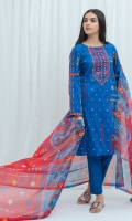 2.9 Mtrs Printed Lawn Shirt With Embroidery 2.5 Mtrs Printed Blended Chiffon Dupatta