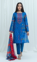 2.9 Mtrs Printed Lawn Shirt With Embroidery 2.5 Mtrs Printed Blended Chiffon Dupatta