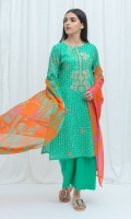 2.9 Mtrs Printed Lawn Shirt With Embroidery 2.5 Mtrs Printed Blended Chiffon Dupatta