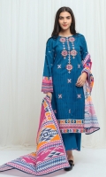 2.9 Mtrs Printed Lawn Shirt With Embroidery 2.5 Mtrs Printed Lawn Dupatta