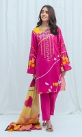 2.9 Mtrs Printed Lawn Shirt With Embroidery 2.5 Mtrs Printed Lawn Dupatta