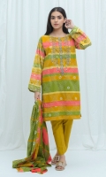 2.9 Mtrs Printed Lawn Shirt 2.5 Mtrs Printed Lawn Dupatta 0.7 Mtrs Embroidered Neckline