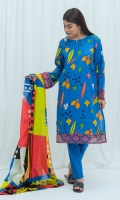 2.9 Mtrs Printed Lawn Shirt 0.7 Mtrs Embroidered Border 0.7 Mtrs Embroidered Sleeve Border 2.5 Mtrs Printed Lawn Dupatta