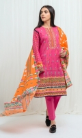 2.9 Mtrs Printed Lawn Shirt With Embroidery 2.5 Mtrs Printed Lawn Dupatta