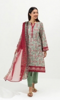 2.9 Mtr Printed Lawn Shirt 2.5 Mtrs Printed Blended Chiffon Dupatta