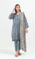 1.75 Mtrs Printed Lawn Shirt 2.5 Mtrs Printed Lawn Dupatta 2.5 Mtrs Dyed Pants