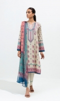 2.9 Mtrs Printed Lawn Shirt 2.5 Mtrs Printed Blended Chiffon Dupatta 2.5 Mtrs Dyed Pants