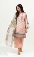 2.9 Mtrs Printed Lawn Shirt 2.5 Mtrs Printed Blended Chiffon Dupatta 2.5 Mtrs Dyed Pants