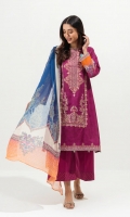 2.9 Mtrs Printed Lawn Shirt With Embroidery 2.5 Mtrs Printed Blended Chiffon Dupatta