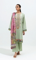 2.9 Mtrs Printed Lawn Shirt With Embroidery 2.5 Mtrs Printed Lawn Dupatta  2.5 Mtrs Dyed Pants