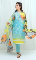 Digital Printed Lawn Shirt: 2.9 M Digital Printed Cotton Net Dupatta: 2.5 M Dyed Pants: 2.5 M