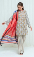 Printed Lawn Shirt: 2.9 M Printed Lawn Dupatta: 2.5 M Printed Pants: 2.5 M