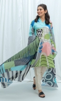 2.9 Mtrs Printed Lawn Shirt, 2.5 Mtrs Printed Lawn Dupatta