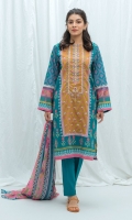 2.9 Mtrs Printed Lawn Shirt, 2.5 Mtrs Printed Lawn Dupatta