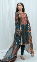 2.9 Mtrs Printed Lawn Shirt, 2.5 Mtrs Printed Lawn Dupatta