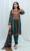 2.9 Mtrs Printed Lawn Shirt, 2.5 Mtrs Printed Lawn Dupatta