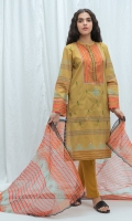 2.9 Mtrs Printed Lawn Shirt, 2.5 Mtrs Printed Lawn Dupatta