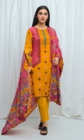 2.9 Mtrs Printed Lawn Shirt, 2.5 Mtrs Printed Lawn Dupatta