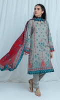 2.9 Mtrs Printed Lawn Shirt, 2.5 Mtrs Printed Lawn Dupatta