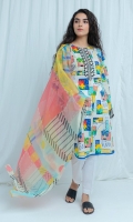 2.9 Mtrs Printed Lawn Shirt, 2.5 Mtrs Printed Lawn Dupatta