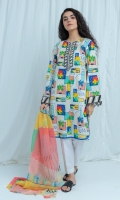 2.9 Mtrs Printed Lawn Shirt, 2.5 Mtrs Printed Lawn Dupatta