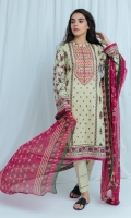 2.9 Mtrs Printed Lawn Shirt, 2.5 Mtrs Printed Lawn Dupatta