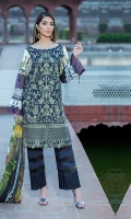 Dyed Lawn Front Embroidred :- 1.25 MTR Dyed Lawn Back Sleeves  :- .75 MTR  Digital Chiffon Dupatta :- 2.50 MTR Dyed Trouser :- 2.5 Yard Trouser Lace:- 1 Yard