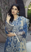 Dyed Jacquard Embroidered Front 1.25 M Dyed Jacquard Embroidered Back 1.25 M Dyed Jacquard Sleeves  0.7 Yard Dyed Embroidered Organza Dupattaa  2.50 M Embroidered Lace For Sleeves  1 Yard Embroidered Daman Motif  1 Pc Dyed Trouser  2.5 M