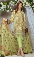 Twill Viscose Embroidered Front  Printed Back & Sleeves  Embroidered Wool Shawl  Dyed Trouser