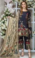 Twill Viscose Embroidered Front  Printed Back & Sleeves  Printed Viscose Dupatta  Embroidered Trouser