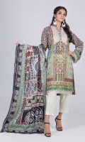 Digital Printed Lawn Shirt: 3.00 M  Digital Printed Lawn Dupatta: 2.50 M