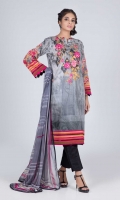 Digital Printed Embroidered Lawn Shirt: 3.00 M  Digital Printed Chiffon Dupatta: 2.50 M