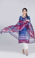Digital Printed Lawn Shirt: 3.00 M  Digital Printed Chiffon Dupatta: 2.50 M
