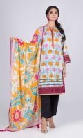 Printed Lawn Shirt: 3.00 M  Printed Lawn Dupatta: 2.50 M
