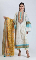 PRINTED LAWN SHIRT: 3.00 M  PRINTED LAWN DUPATTA: 2.50 M  EMBROIDERY NECKLINE: 1.00 M (BORDER)