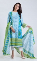 PRINTED LAWN SHIRT: 3.00 M  PRINTED LAWN DUPATTA: 2.50 M  EMBROIDERY BORDER: 1.50 M