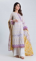 PRINTED LAWN SHIRT: 3.00 M  PRINTED LAWN DUPATTA: 2.50 M  EMBROIDERY BORDER: 1.50 M