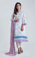 PRINTED LAWN SHIRT: 3.00 M  DIGITAL PRINTED CHIFFON DUPATTA: 2.50 M