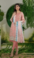 Printed Lawn Shirt: 1.70 M  Printed Premium Lawn Dupatta: 2.50 M  Dyed Cambric Trouser: 1.80 M  Embroidery: Neckline On Organza