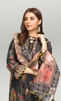 Digital Printed Light Weight Khaddar Shirt: 1.70 M  Digital Printed Light Weight Khaddar Dupatta: 2.50 M  Dyed Light Weight Khaddar Trouser: 1.80 M