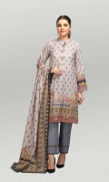 Digital Printed Light Weight Khaddar Shirt: 1.70 M  Digital Printed Light Weight Khaddar Dupatta: 2.50 M  Dyed Light Weight Khaddar Trouser: 1.80 M