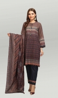Digital Printed Light Weight Khaddar Shirt: 1.70 M  Digital Printed Light Weight Khaddar Dupatta: 2.50 M  Dyed Light Weight Khaddar Trouser: 1.80 M
