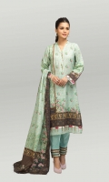 Digital Printed Light Weight Khaddar Shirt: 1.70 M  Digital Printed Light Weight Khaddar Dupatta: 2.50 M  Dyed Light Weight Khaddar Trouser: 1.80 M