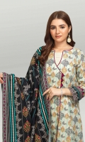Printed Light Weight Khaddar Shirt: 1.70 M  Printed Light Weight Khaddar Dupatta: 2.50 M  Dyed Light Weight Khaddar Trouser: 1.80 M