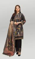Digital Printed Light Weight Khaddar Shirt: 1.70 M  Digital Printed Light Weight Khaddar Dupatta: 2.50 M  Dyed Light Weight Khaddar Trouser: 1.80 M