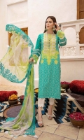 Shirt Lawn Printed Front + Back + Sleeves 3.4M  Trouser Cotton Trouser 2.5 M  Dupatta Embroidered Printed Chiffon Dupatta 2.5 M